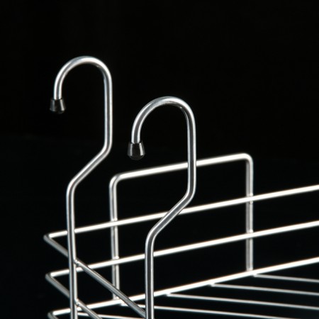 Railing shelf angular, 1 tier, 20 × 21 × 27.5 cm, d = 25 mm, chromium color-2