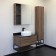 Mirror Cauline Cabinet Porto 75 for the bathroom, dark brown oak color