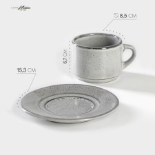 Tea pair Nebbia: a cup 200 ml, h = 6.7 cm, a saucer d = 15.3 cm