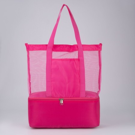 Bag - beach choper with thermo -karman, 42x37x15 cm, pink color-1