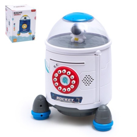 The piggy bank "Rocket", light, sound, sucks bills, white color