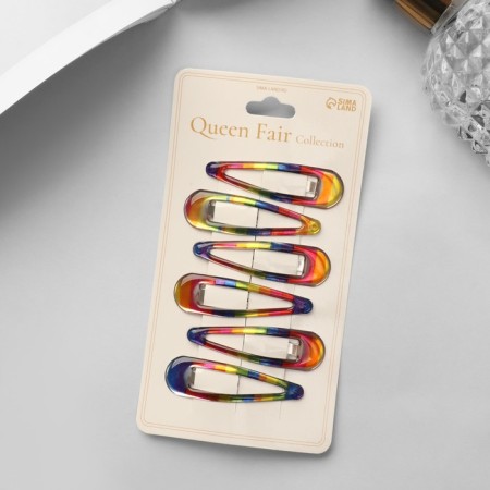 Invisibility for hair "openwork" (set 6 pcs) 5 cm, multi -flow