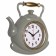 Wall clock for the kitchen "Classic. Teapot", silent, 27 x 28.5 cm, olive body with gold 108