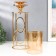 Summary metal, glass per 1 candle "Hemen" D-5 cm, gold 12x12x42.5 cm