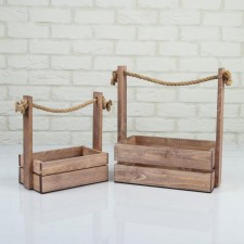 A set of wooden pots 2 in 1 (25.5 × 15 × 30; 20 × 12 × 23 cm) 