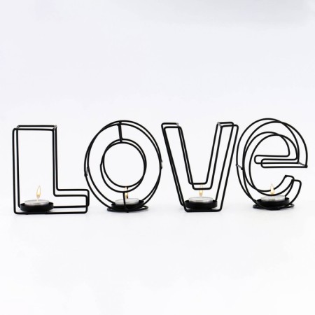 Summary of the metal desktop "Love", 13.5 x 42 cm, black-2