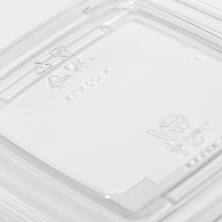 Disposable plastic lid, UPK-1212, 12.6 × 12.6 × 0.5 cm, transparent, 50 pcs/un-5