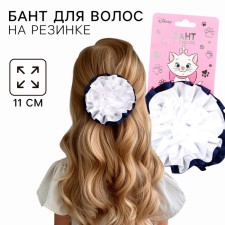 Outlet. Bant for hair on an elastic band, white with blue, 11 cm, kitty Marie