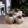 LED figure "Beige gifts" 15, 20, 25 cm, textiles, metal, 220 V, glow warm white