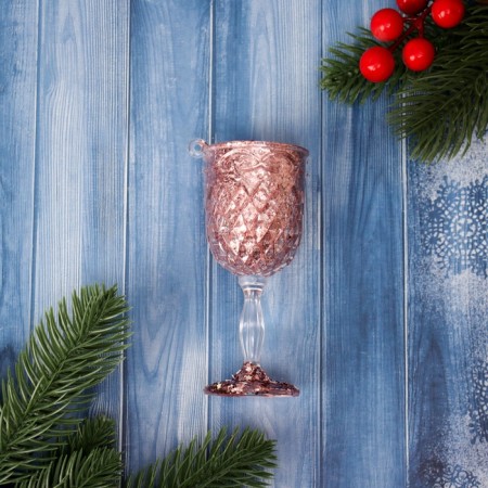 Decoration Christmas tree "Ground Glass" 10.5x4.5 cm, transparent pink