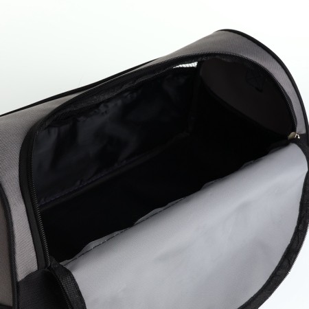 Sports bag with lightning, external pocket, long belt, black/gray color-2
