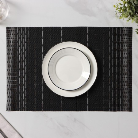 Set of serving napkins on the table “Yin”, 4 pcs, 30 × 45 cm, black color-5