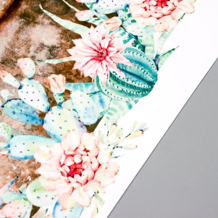 Stick plastic interior color "Cacti in a pot" 30x60 cm-2