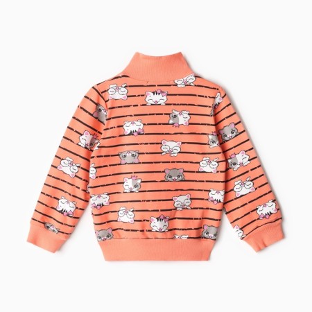 Sweatshirt for girls, coral color, height 98 cm-3