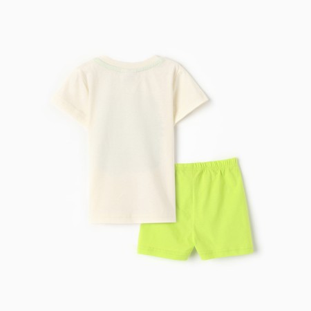 Set for a boy (T -shirt/shorts), milk/light green color, height 86 cm-4
