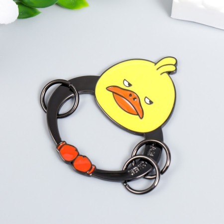 Keychain-key a metal "Duckling Boxer-Games ended" 5.3x4.6 cm-2