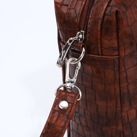Olivi-sakvoyzh bag on lightning, long belt, brown color-4
