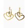Earrings - rings with a pendant heart "for a delicate image", 3 cm