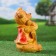 Garden figure "Bear Hello", light, 19 × 20 × 25cm