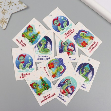 Cardboard tag "Fabulous moments!" set 10 pcs (5 types) 4x6 cm-1