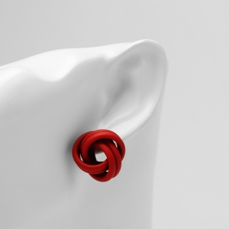 Earrings Metal "Atmosphere" is twisted, the color is red-2