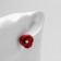 Earrings Metal "Atmosphere" is twisted, the color is red