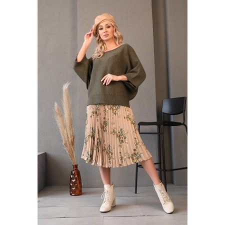 Female jumper, size 48, khaki color-2