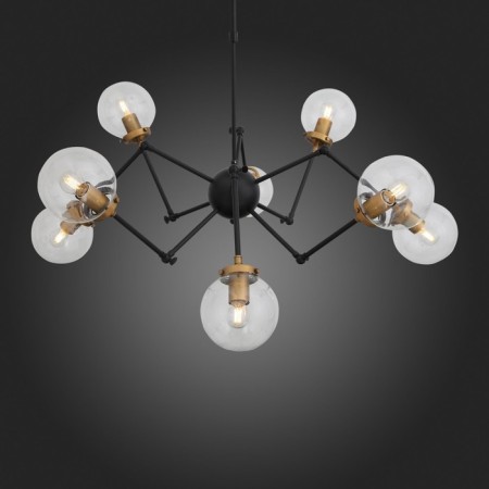Ceiling Ceiling ST LUCE. SL234.402.08. Varieta. 8x40 watts, E27, 89x89x54 cm, black color, gold-10