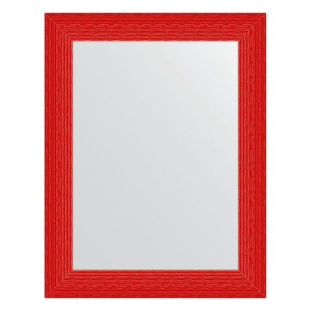 Mirror in the baguette frame, red wave 89 mm, 70x90 cm