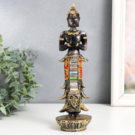 Polystone souvenir "Buddha in elegant Lunga" MIX 6.5x6.5x25 cm-1