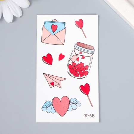 Tattoo on the body Color "Love Enjunctions and Sweets" 10.5x6 cm