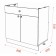 Floor cabinet for sink 800x420x810 ash -dark ash -dark/light