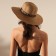 Women's hat with a leopard strap minaku brown color, river 58