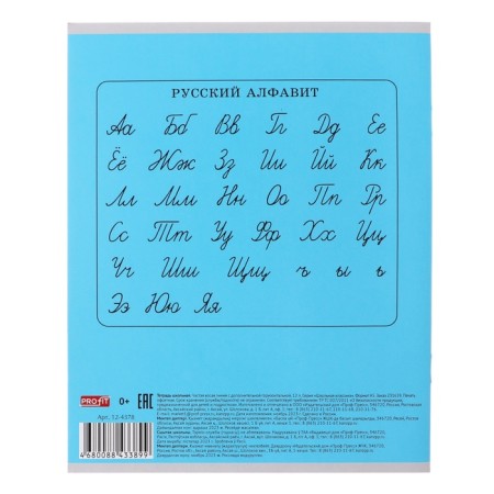 A notebook of 12 sheets in a frequent slant with an additional horizontal line "Classic", cover coated paper, offset block, mix-7