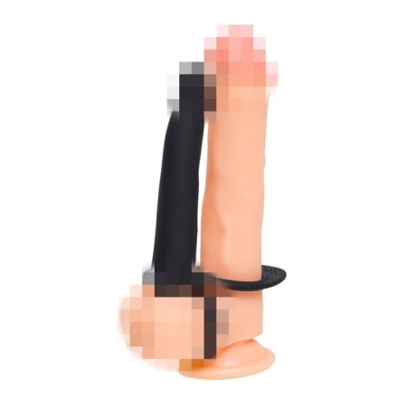 Black & Red toyfa double penetration nozzle, 19 cm, silicone, black color-4
