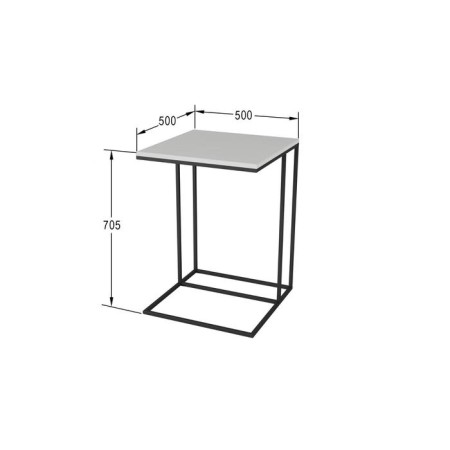 The attached Highgrets, 500 × 500 × 705 mm, metal, MDF, white color, white-1