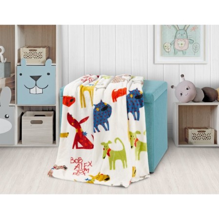 DOG plaid, size 150x200 cm, white color-1