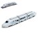 The train is "fast", works from batteries, light and sound, length 65 cm