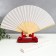 Fan bamboo, textiles h = 21 cm "monocet" in a box, white