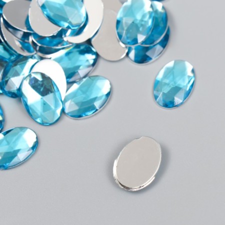 Decor for creativity Plastic "Rhil of oval. Blue water" set of 150 pcs 1x1.4 cm-1