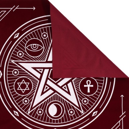 Ground for fortune -telling velvet "Pentagram", 50x50 cm, burgundy, 16+-4