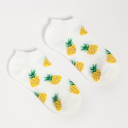 Women's socks shortened "pineapple", white color, size 23-25 ​​(36-40)-1