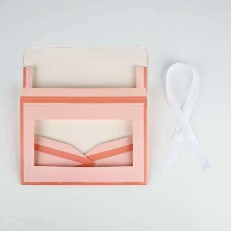 Folding box for flowers with the window "Blow with happiness", peach, 16 x 27 x 9 cm-4