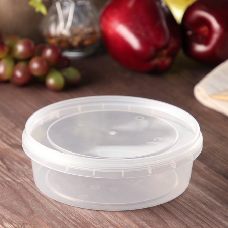 A plastic disposable can with a lid, 500 ml, d = 14 × 4.6 cm, the color is transparent-1