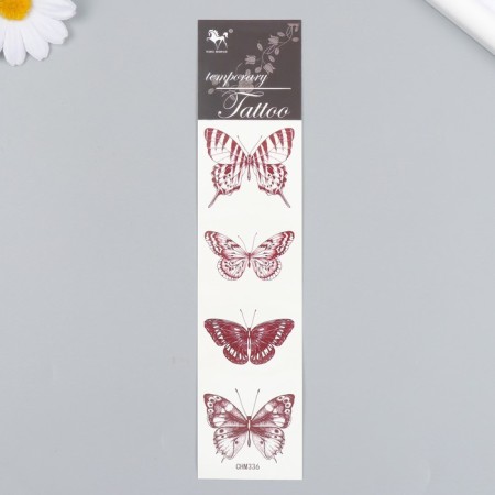 Tattoo on the body color "red butterflies" 20.8x4.7 cm
