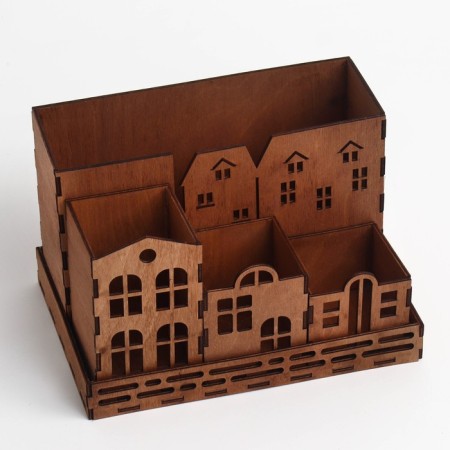 Organizer for stationery "houses" wood, 235 x 142 x 30 mm-5