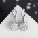Earrings with “Shambhala” rhinestones, white color in silver