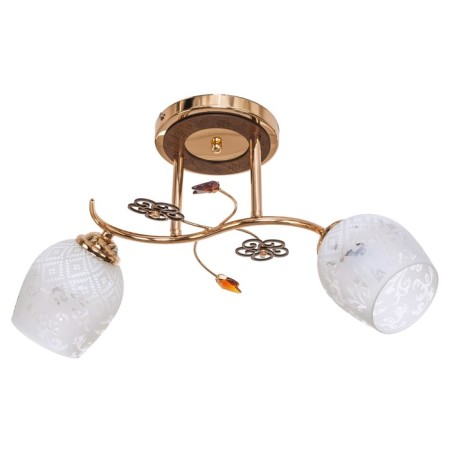 Lamp Ceiling Economy Service 1425YX/2FGD WT, 2x40W, E27, 26x26x49 cm, gold color