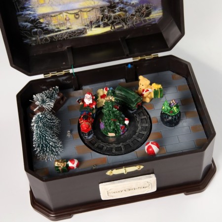 LED figure "Santa Claus by train" 31.5 × 18 × 18 cm, polystone, AAX3 batteries (not in the kit), USB, glow warm white-4