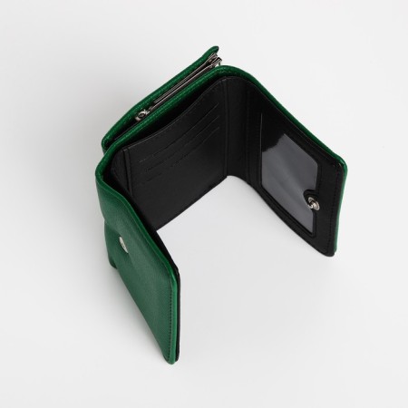 Women's wallet on the button, green color-3